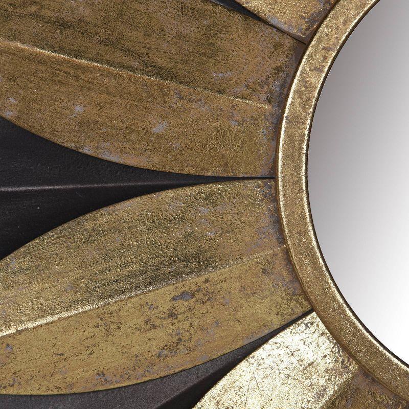 32.75" Round Silver and Gold Sunburst Wall Mirror