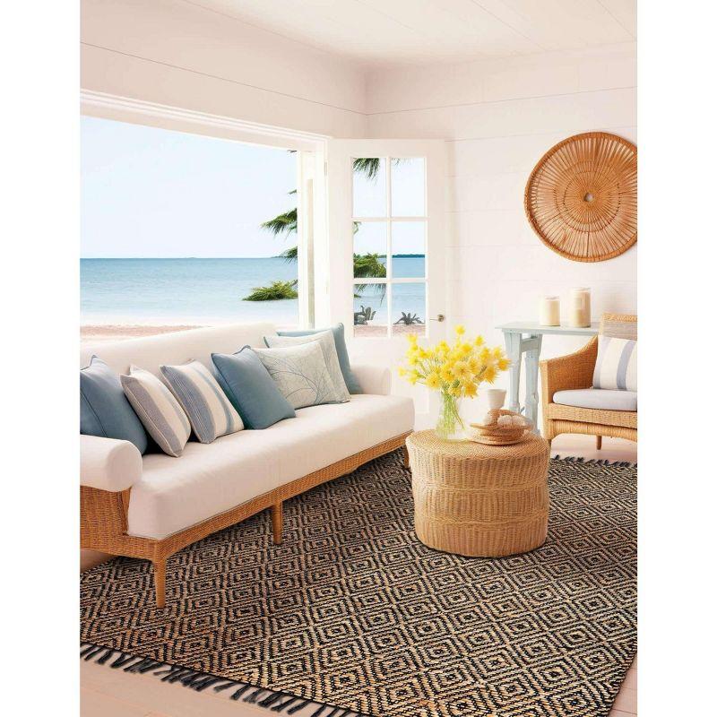 Unique Loom 2' 0 x 3' 1 Assam Chunky Jute Black Area Rug