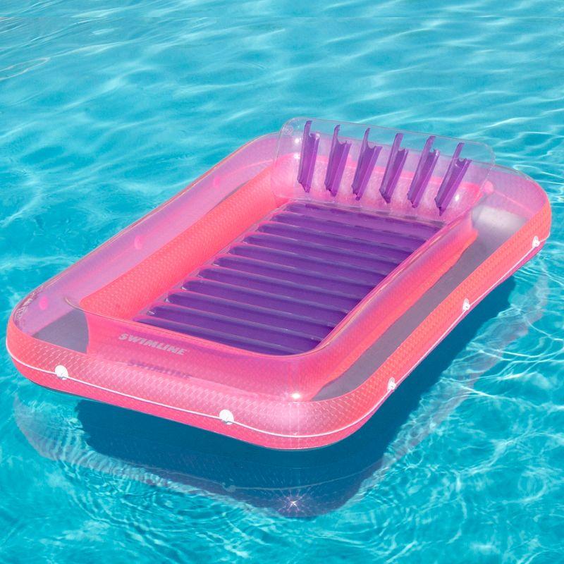 Swim Central Inflatable Tub Pool Swimming Pool Raft Lounger - 71" - Pink and Purple