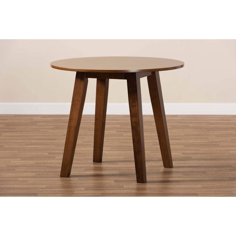 Ela 36" Contemporary Walnut Round Wood Dining Table