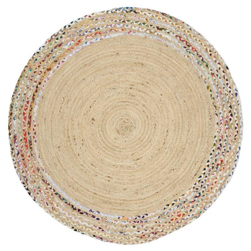 Cape Cod CAP207 Hand Woven Area Rug - Ivory/Light Beige - 4' Round - Safavieh.