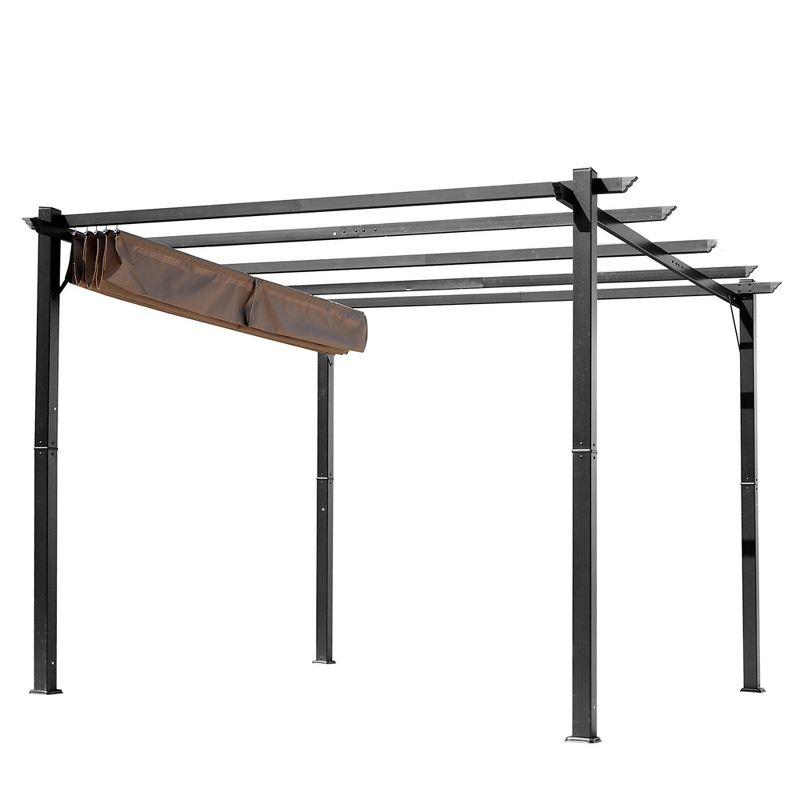Outsunny Outsunny Pergola with Retractable Shade Canopy, Aluminum