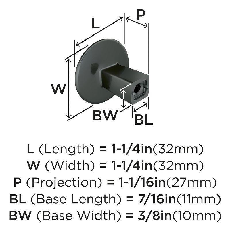 Amerock Riva 1-1/4 inch (32mm) Diameter Graphite Cabinet Knob