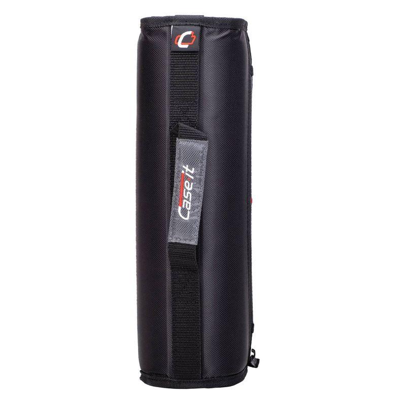 Case-it 3" Nylon Round Ring Zip Binder with Internal/External Pockets Black: Zipper Binder, 575 Sheet Capacity, 8 Pockets