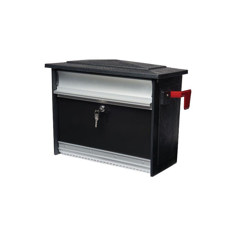 Medium Black Aluminum Lockable Wall Mount Mailbox