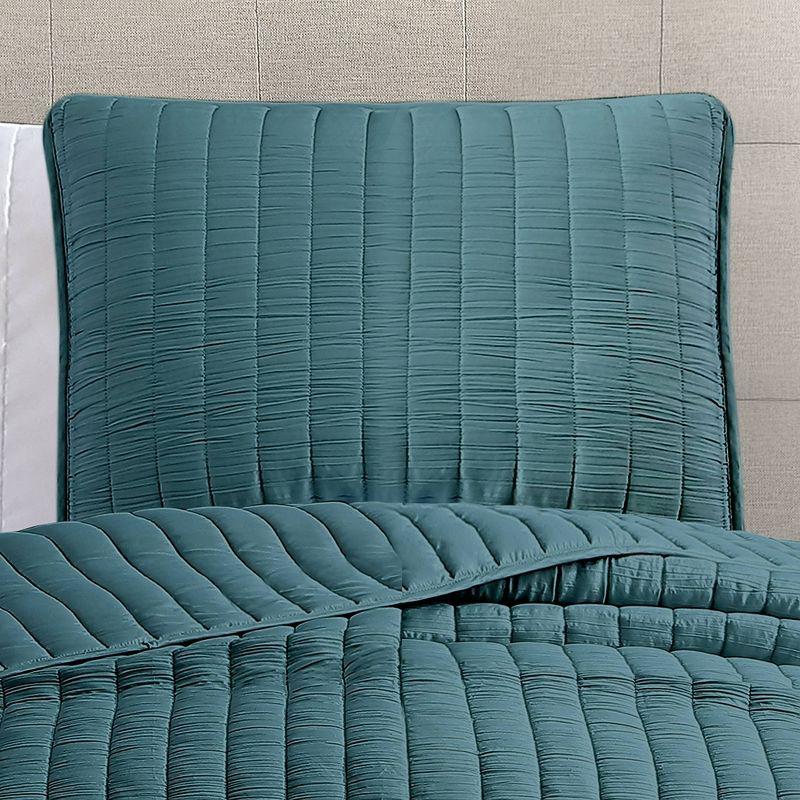 Teal King Reversible Polyester Quilt Set