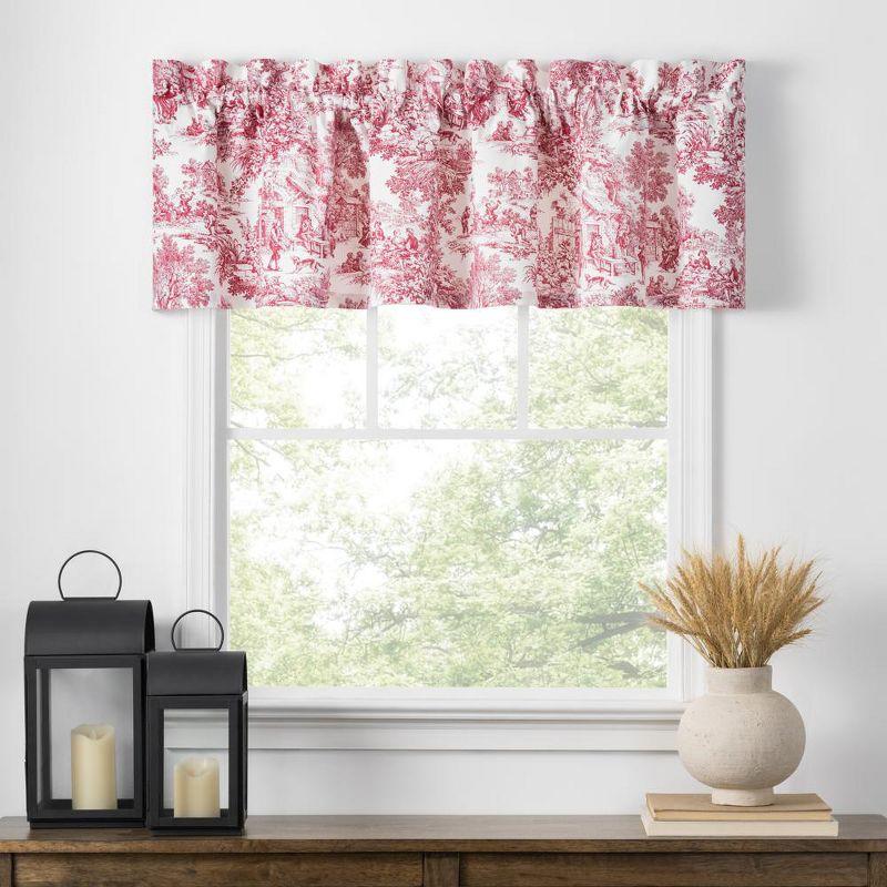 Victoria Park Red Cotton Tailored Window Valance