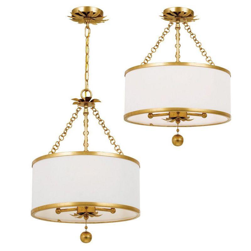 Crystorama Lighting Broche 3 - Light Chandelier in  Antique Gold