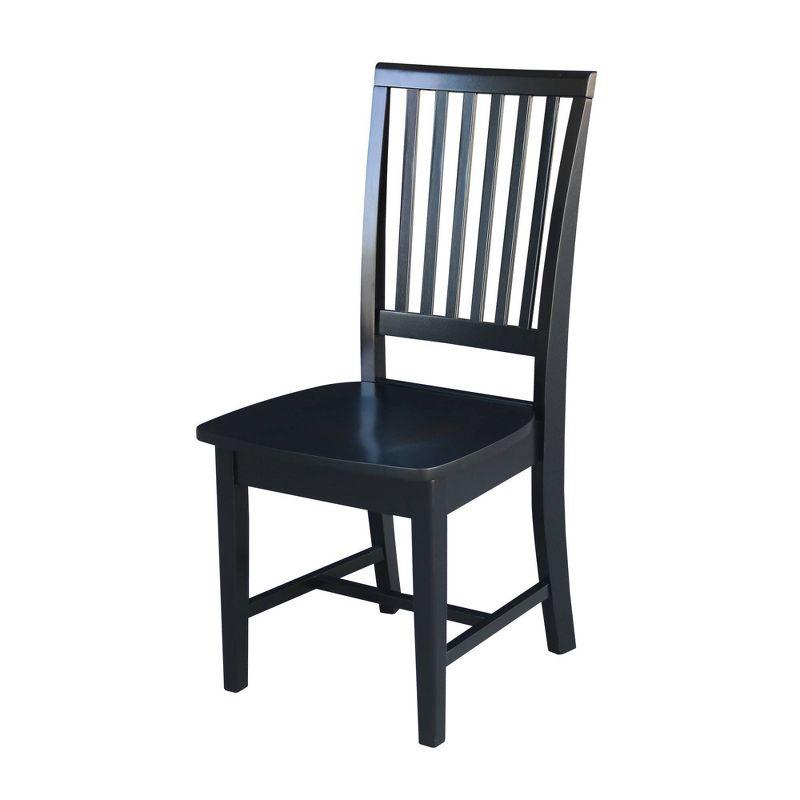 Elegant Mission High Slat Back Solid Wood Side Chair in Black - Set of 2