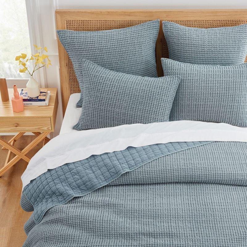 Chambray Cotton Waffle Euro Sham Set of 2