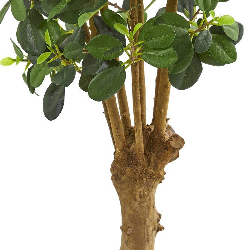 3ft Green Silk and Plastic Potted Ficus Tree