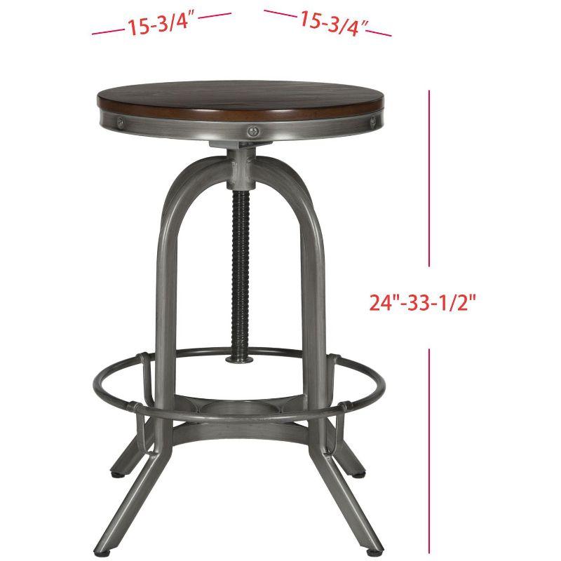 Wildomar Swivel Stool - FOX6226 - Burnt Oak/Iron - Safavieh Couture