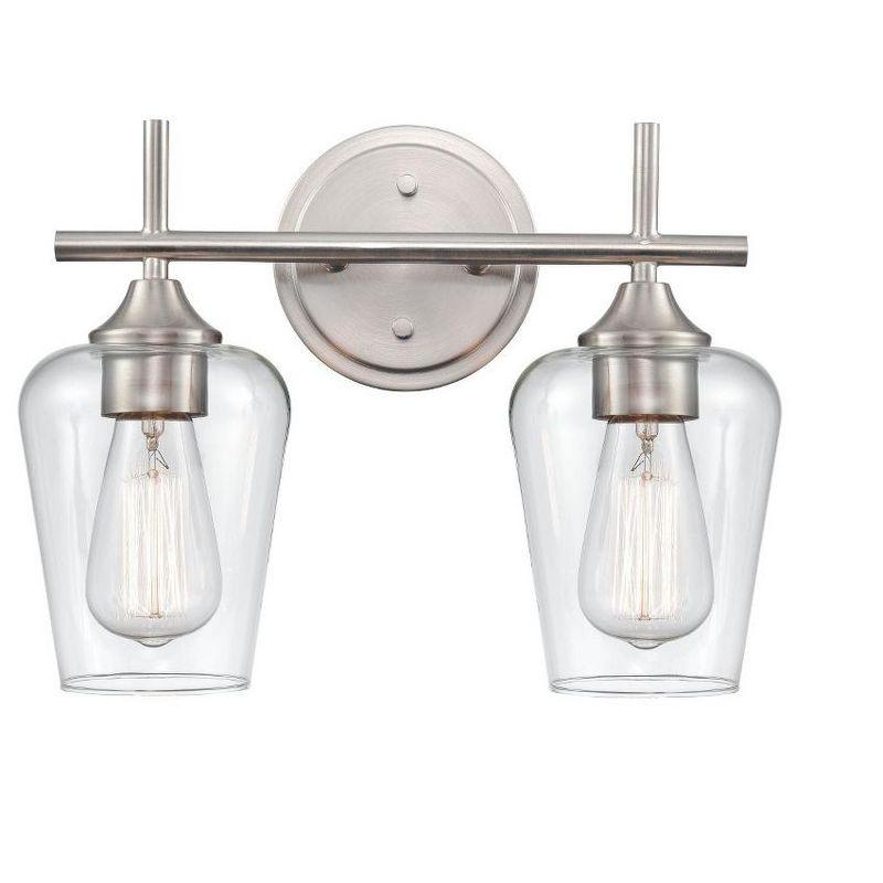 Ashford Elegance Brushed Nickel 2-Light Direct Wire Vanity Fixture