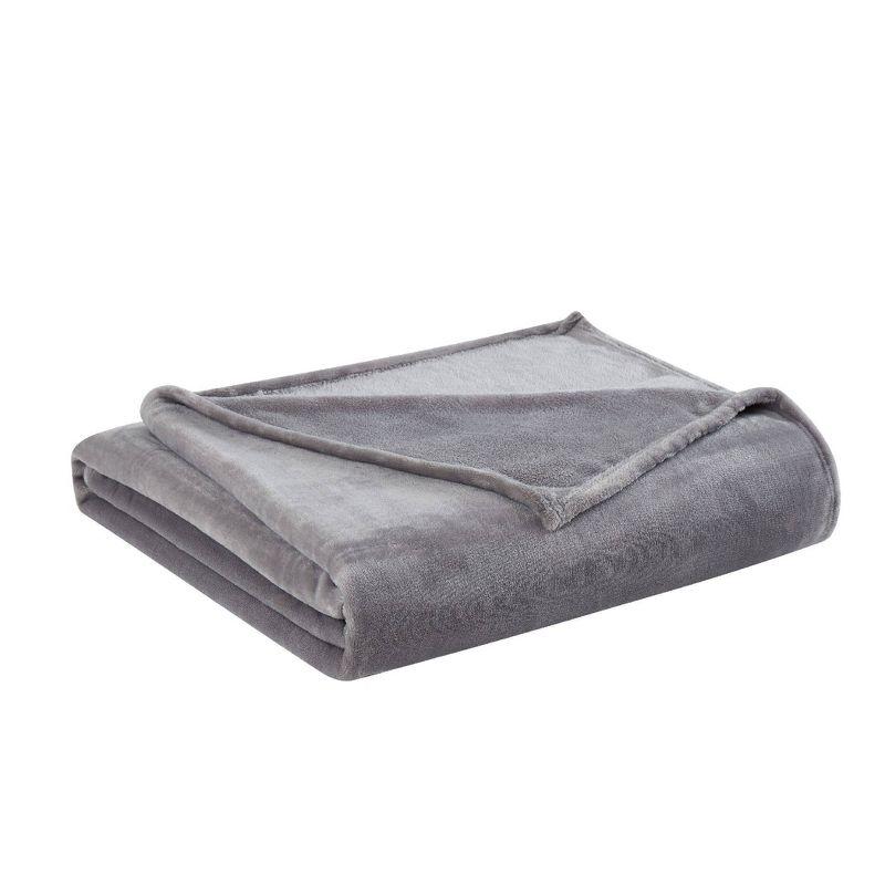 Full Size Gray Velvet Plush Machine Washable Blanket