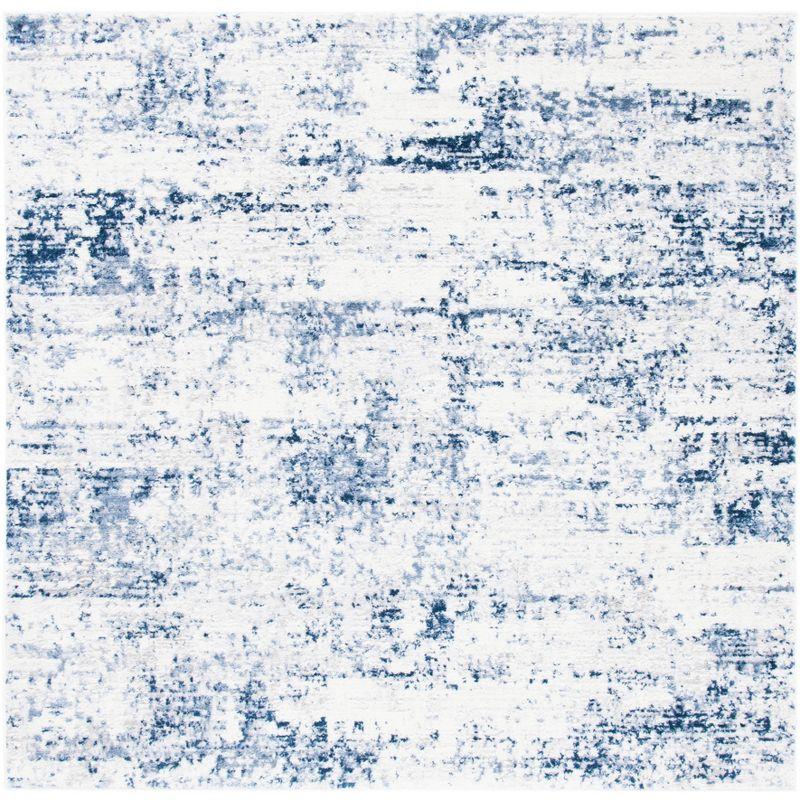 Amelia ALA700 Power Loomed Area Rug - Ivory/Navy - 6'7"x6'7" - Safavieh.