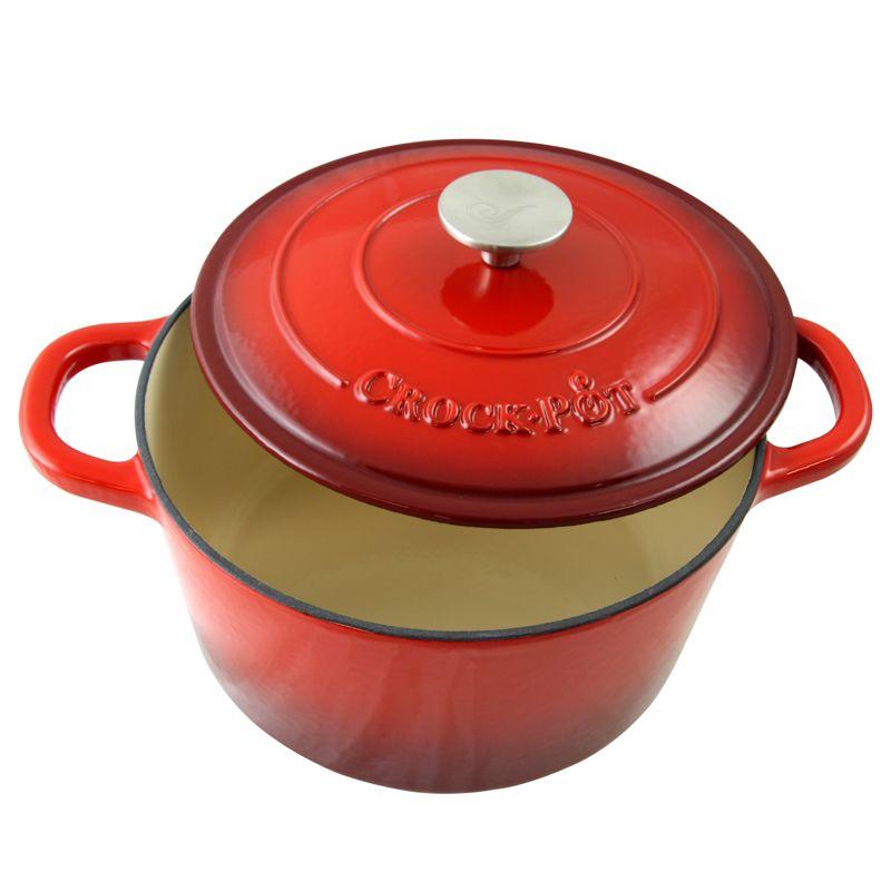 Scarlet Red Enameled Cast Iron 5 Qt Dutch Oven