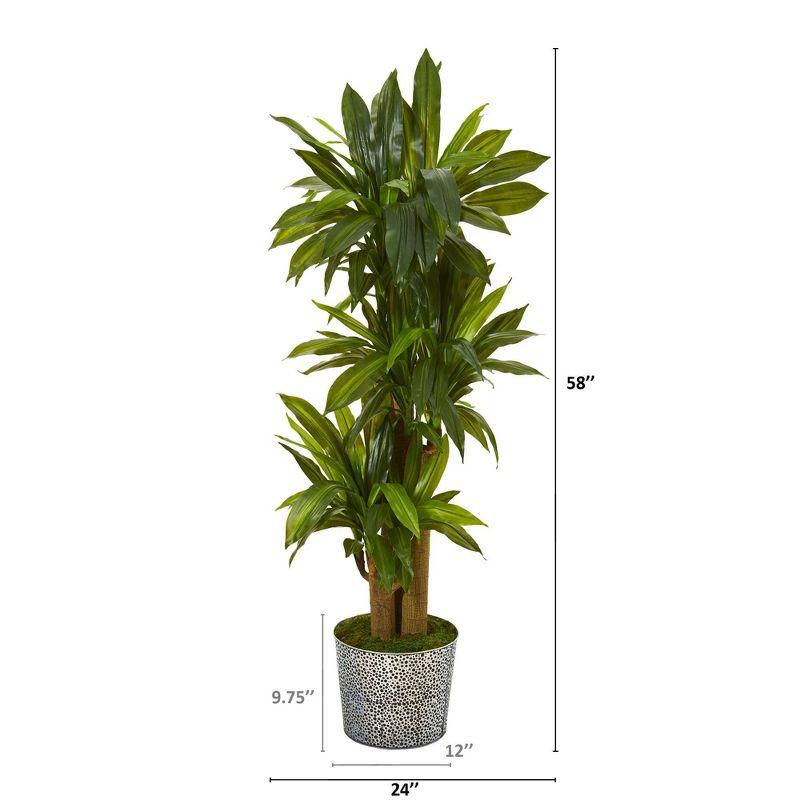Winston Porter 58'' Faux Dracaena Plant in Metal Planter