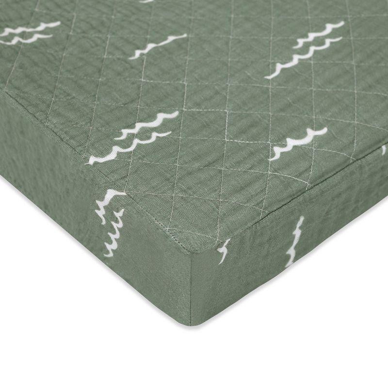 Ocean Waves Quilted Muslin Changing Pad Cover