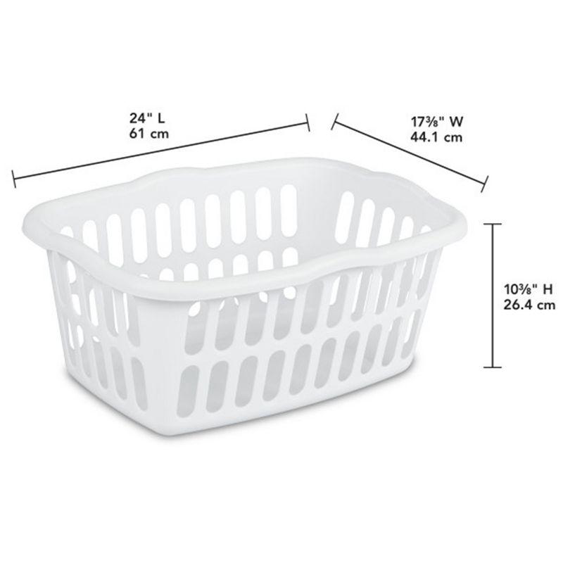 Sterilite Sterilite 1.5 Bu Rectangular Laundry Basket, Classic Design to Carry Clothes to Laundry Room (Set of 12)