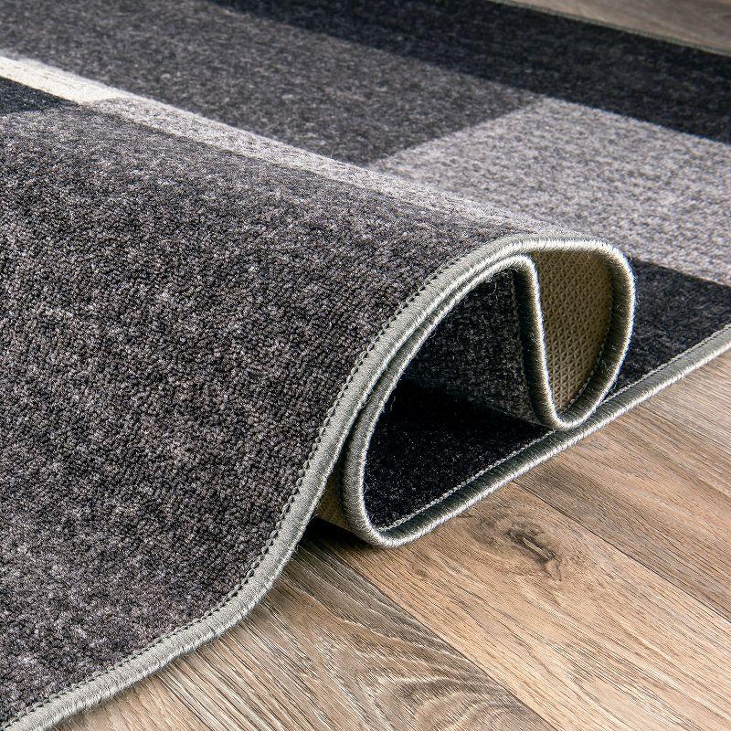 World Rug Gallery Modern Boxes Design Non-slip (Non-skid) Area Rug - Gray 2'7"x4'
