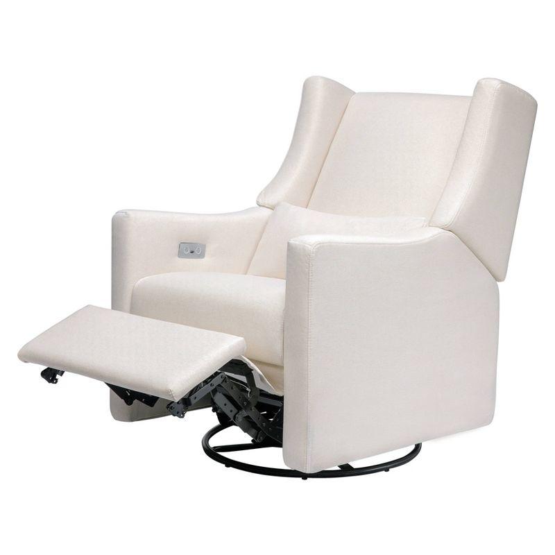 Eco-Weave Cream Performance Swivel Recliner Armchair with USB