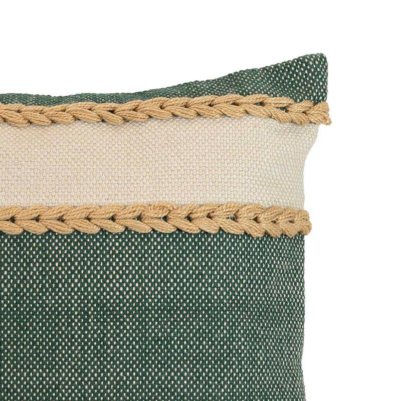 20x20 Outdoor Indoor Wide Stripe Filled Throw Pillow Green Polyester by Foreside Home & Garden