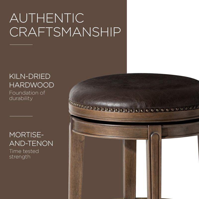 Maven Lane Alexander Backless Counter Stool with Vegan Leather Upholstery