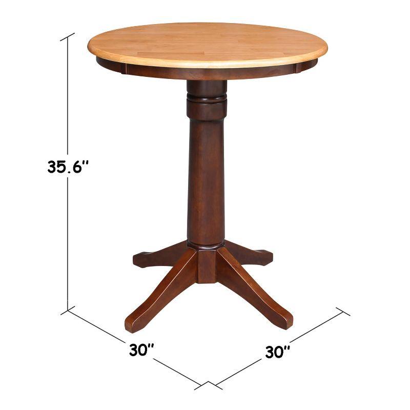 Espresso Pedestal Round Dining Table in Cinnamon - 30" Wood