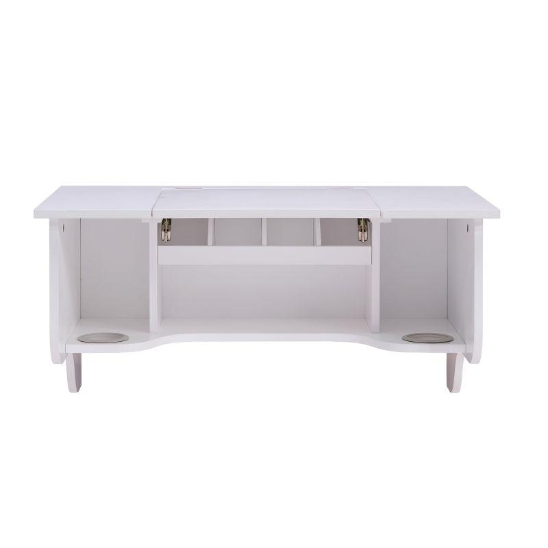 Wall Mount Ledge With Vanity Mirror - Transitional Style - White - SEI