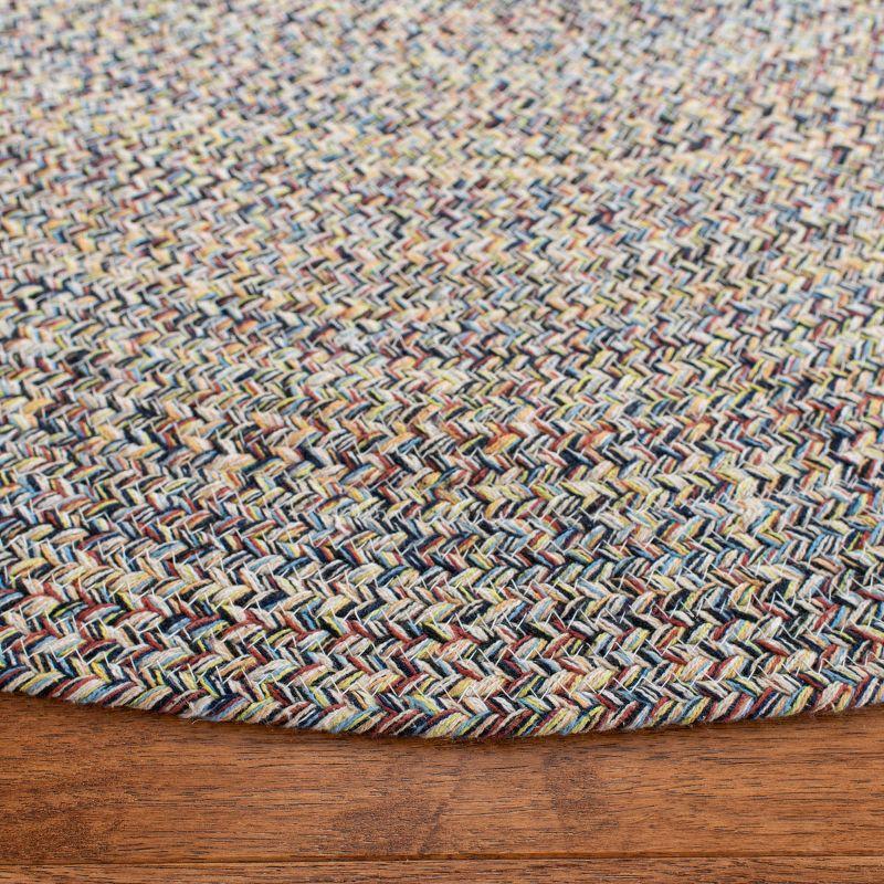 Braided BRD701 Hand Woven Area Rug - Blue/Ivory - 6' Round - Safavieh.