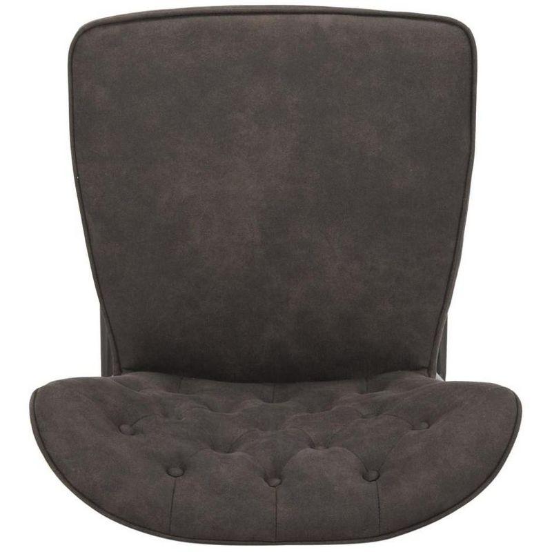 Ashby 26"H Mid-Century Modern Leather Tufted Swivel Counter Stool (Set of 2) - FOX1702 - Grey - Safavieh Couture