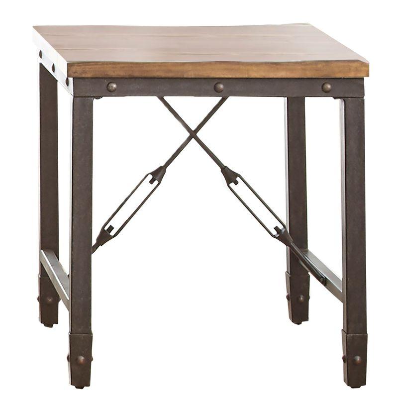 Ashford End Table Antique Honey - Steve Silver Co.: Industrial Style, Pine Veneer, Engineered Hardwoods