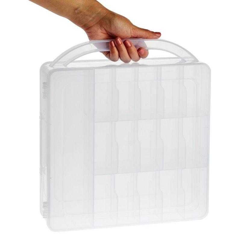 Glamlily Clear Nail Polish Organizer Case, Storage Holder for 30 Bottles and Tools (11.8 x 11.2 x 3.15 In)