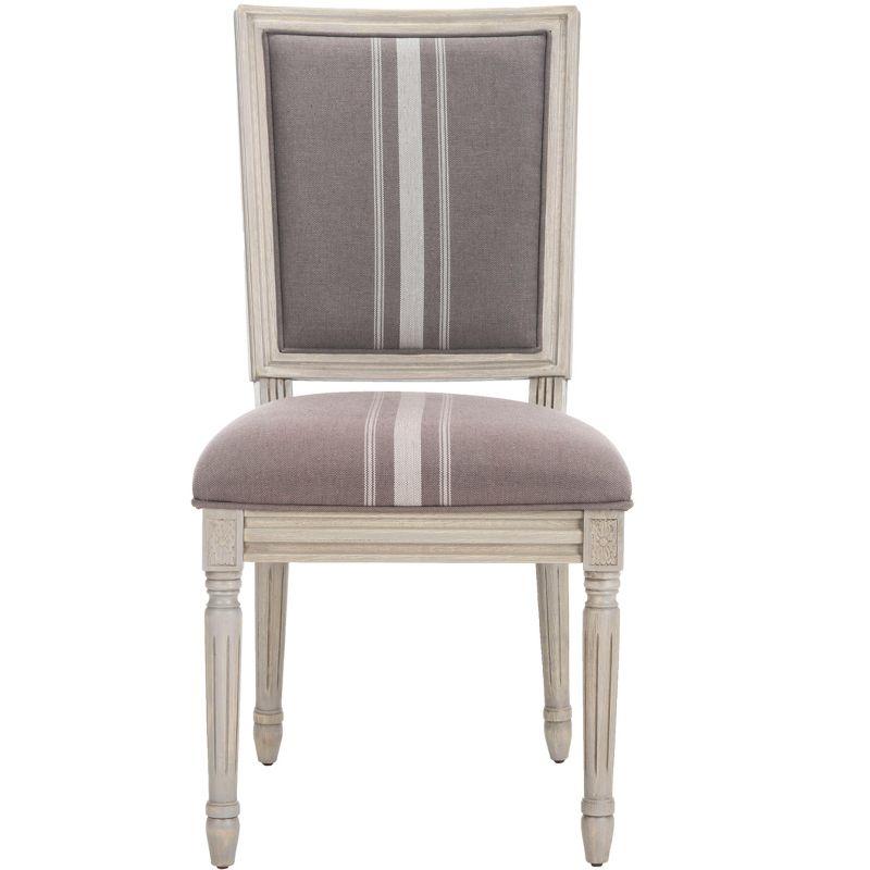 Elegant Transitional Grey Linen Upholstered Side Chair Set