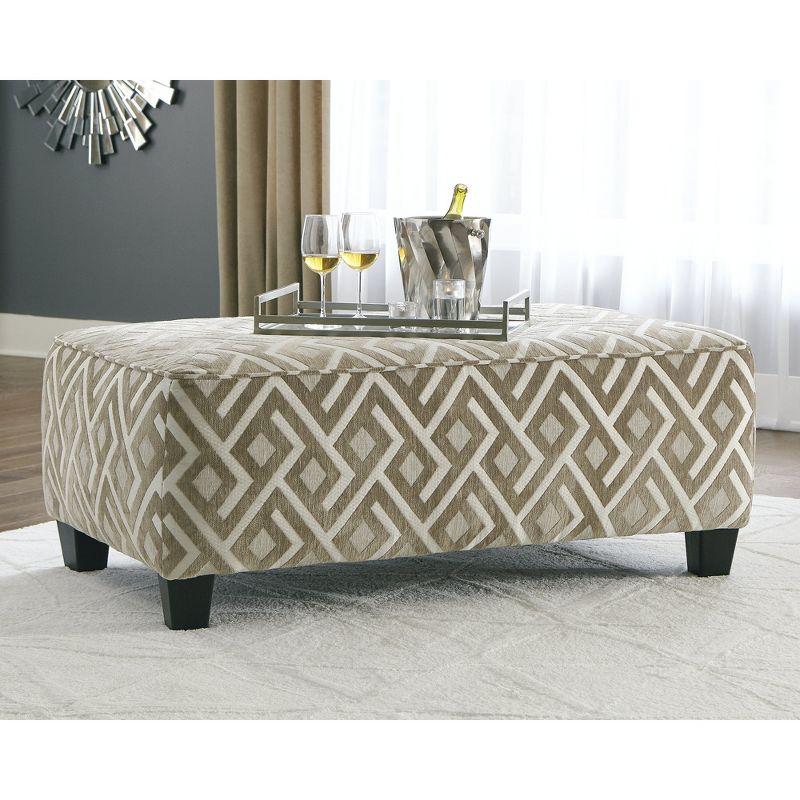 Signature Design by Ashley Traditional Dovemont Oversized Accent Ottoman Chenille Putty