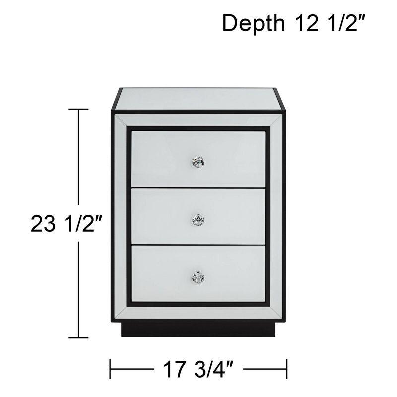 Studio 55D Biscaya 17 3/4" Wide White Reverse Painted Glass Side Table