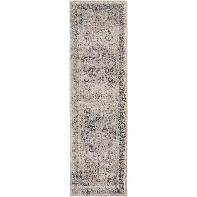 Concerto Vintage Medallion Beige & Grey Hand-Knotted Area Rug