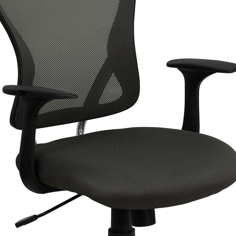 Modern Dark Gray Mesh Swivel Task Chair with Chrome Base