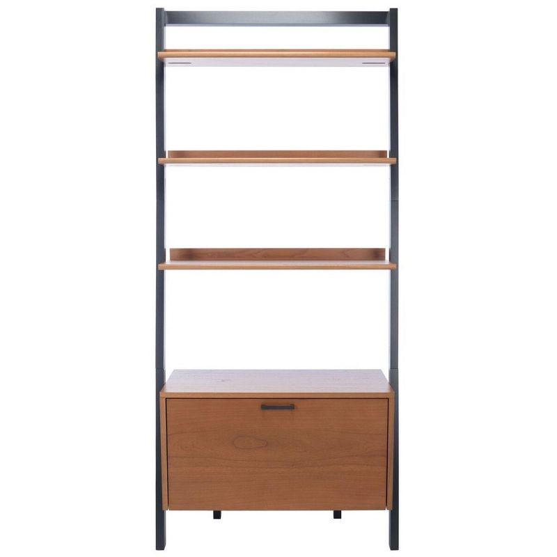 Vlad 3 Shelf 1 Door Etagere - ETG9405 - Natural/Charcoal - Safavieh