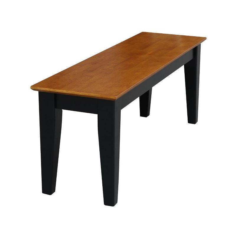 International Concepts Shaker Bench Black/Red : Hardwood Frame, Mid-Century Modern, Seats 3, 400lb Capacity