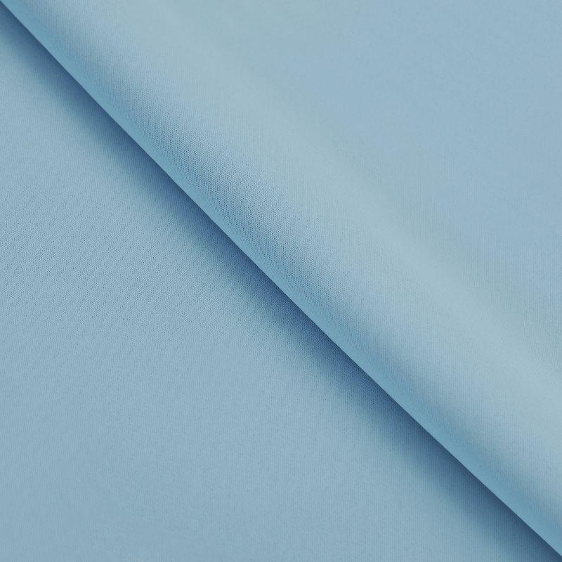 Classic Modern Solid Room Darkening Semi-Blackout Curtains, Rod Pocket, Set of 2, 26"x63", Light Blue - Blue Nile Mills