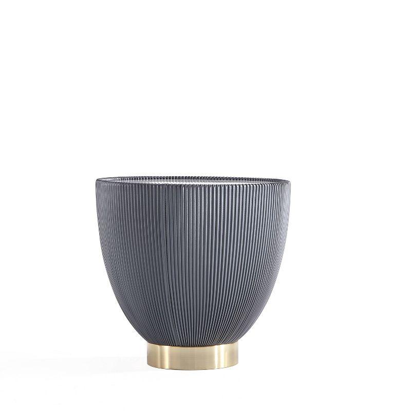 Manhattan Comfort Set of 2 Anderson Leatherette End Tables: Gold Metal Finish, No Assembly Required