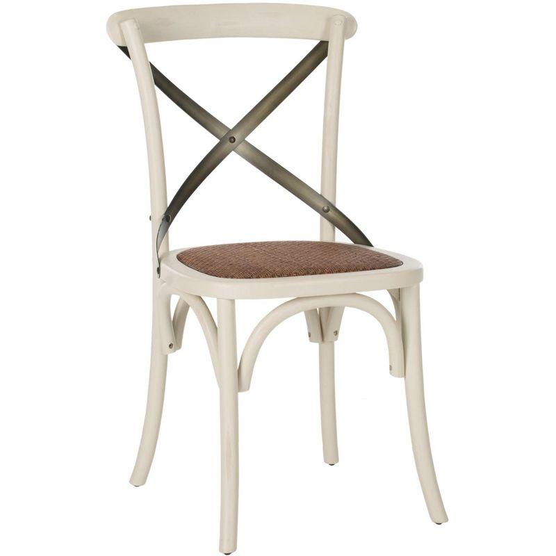 Franklin 18" H X-Back Farmhouse Dining Chair (Set of 2) - AMH9501 - Antique White - Safavieh Couture