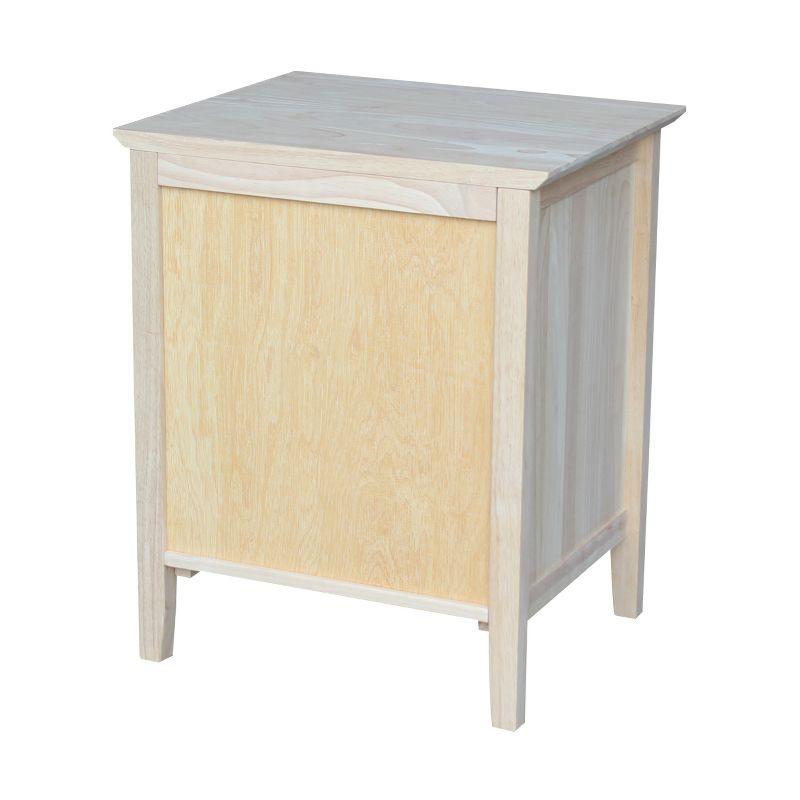 Light Wood 1-Drawer Nightstand with Tapered Legs