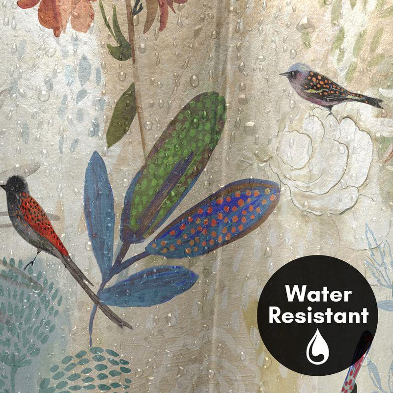 Americanflat 71x74 Floral Shower Curtain - 100% Polyester Shower Curtain, Water-Resistant Bath Curtain with Metal Grommets and 12 Shower Curtain Hooks
