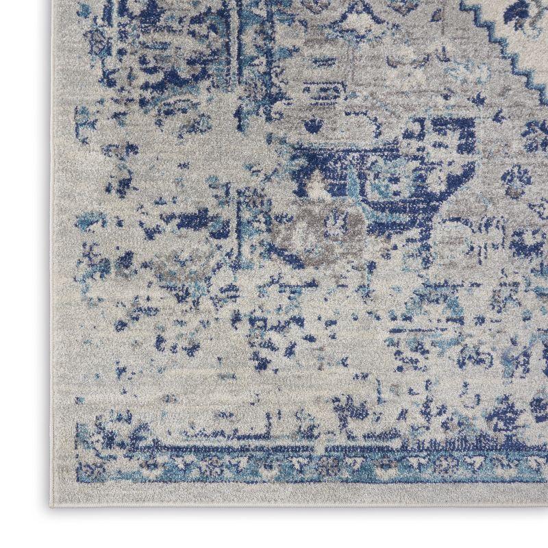 Tranquil Medallion Ivory & Light Blue Viscose 2x4 Rug