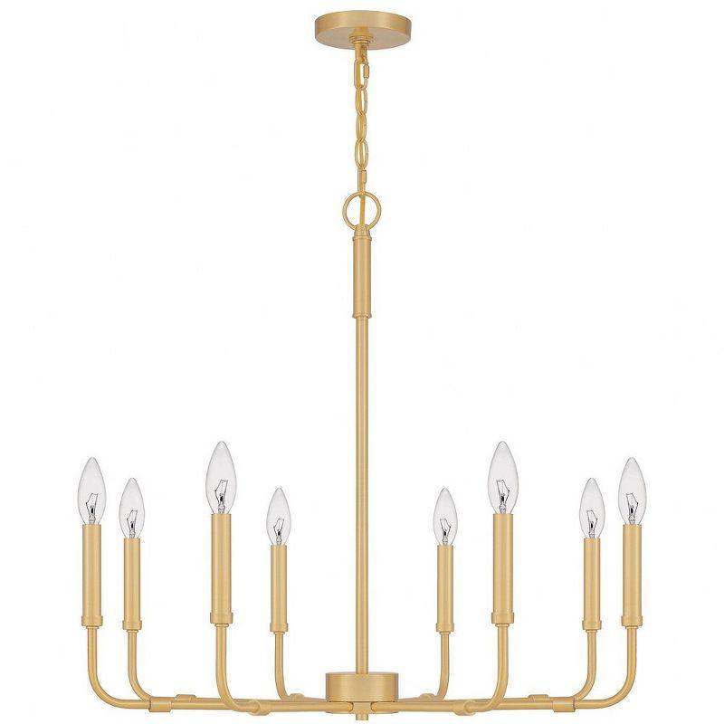 Aged Brass 8-Light Candle Chandelier with Steel Frame