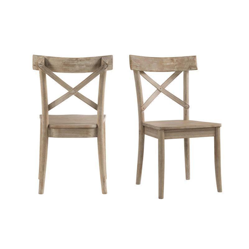 Keaton Beige Wood Cross Back Side Chair