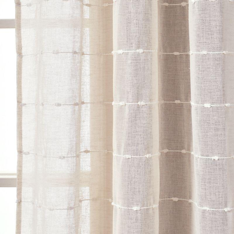 Farmhouse Textured Sheer Polyester Sheer Curtain Pair