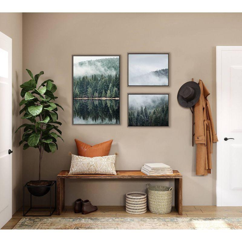 (Set of 3) Sylvie Evergreen Reflections in Fog Canvas Art Set by F2 Images - Kate & Laurel All Things Decor